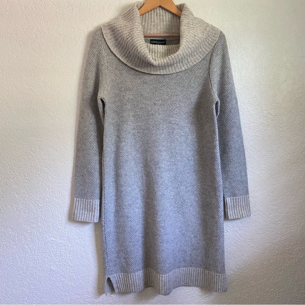 Vintage Cynthia Rowley Lambswool Cowl Neck Sweater Dress